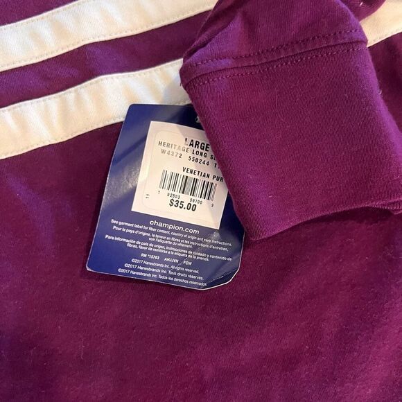 NWT Champion Purple Athletic Longsleeve‎ Shirt Women Large Bin N-56 - Picture 3 of 5